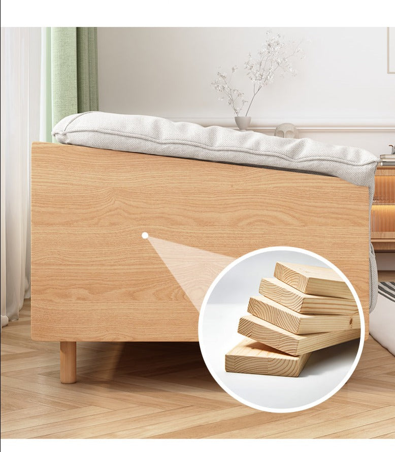 ELLIE Scandinavian Sofa Japanese Nordic Style Full Wood Frame 90 to 260 cm ( 1, 2 3 Seater, Choice of 6 Size, 5 Color )