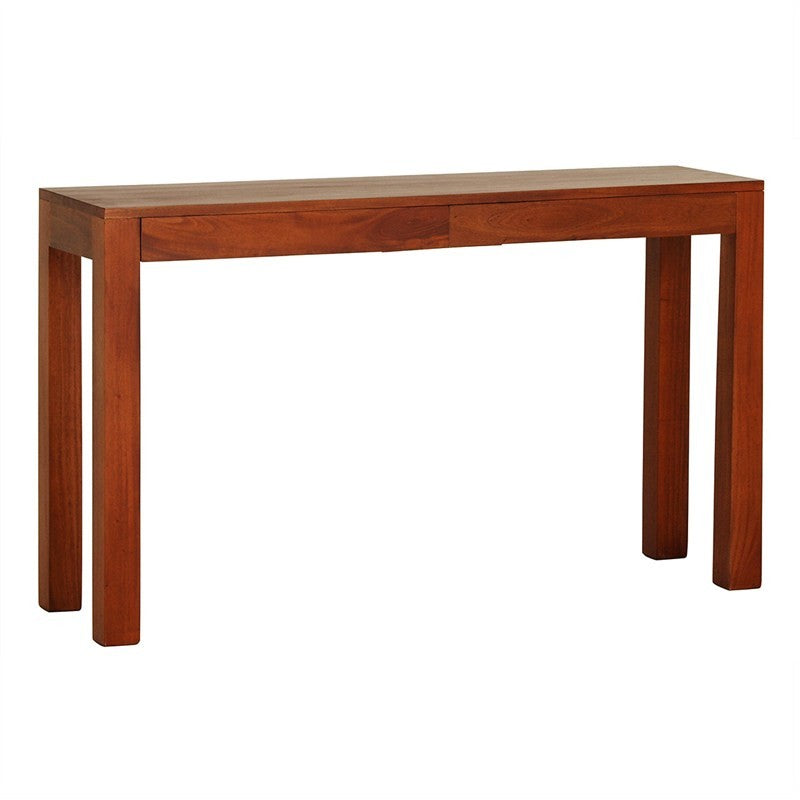 Naples Solid Teak Timber 2 Drawer 130cm Console Sofa Table - Light Pecan SFS638ST-002-TA-LP_1