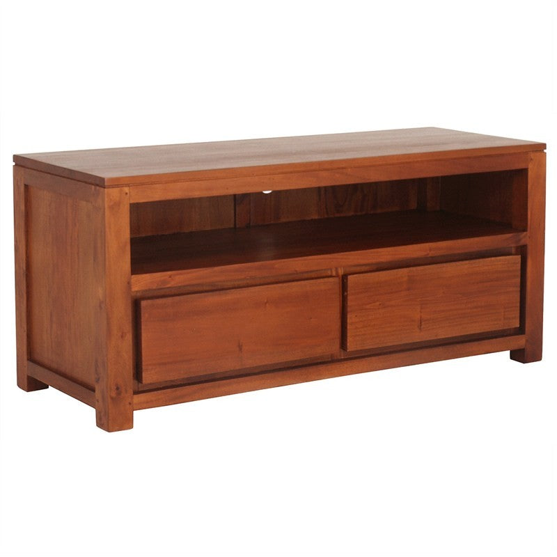 Naples Solid Teak Timber Bottom Drawer 120cm TV Unit Console - Light PecanSFS638EU-002-TA-LP_1