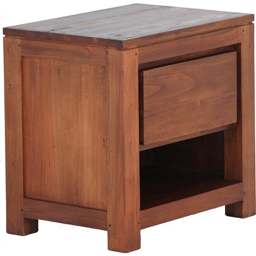 Naples Solid Teak Timber Single Drawer Bedside Table - Light Pecan SFS638BS-001-TA-LP_1