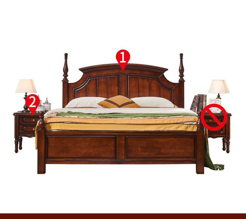 DAISY Boston Hilton Bed with carvings ( Mahogany Colour )