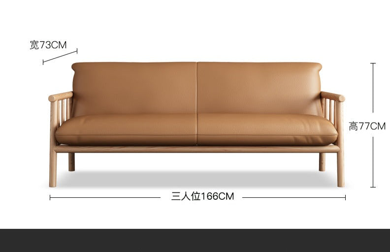 MILA Sofa Solid Wood Nordic Japanese Style Eco Friendly Vegan Leather