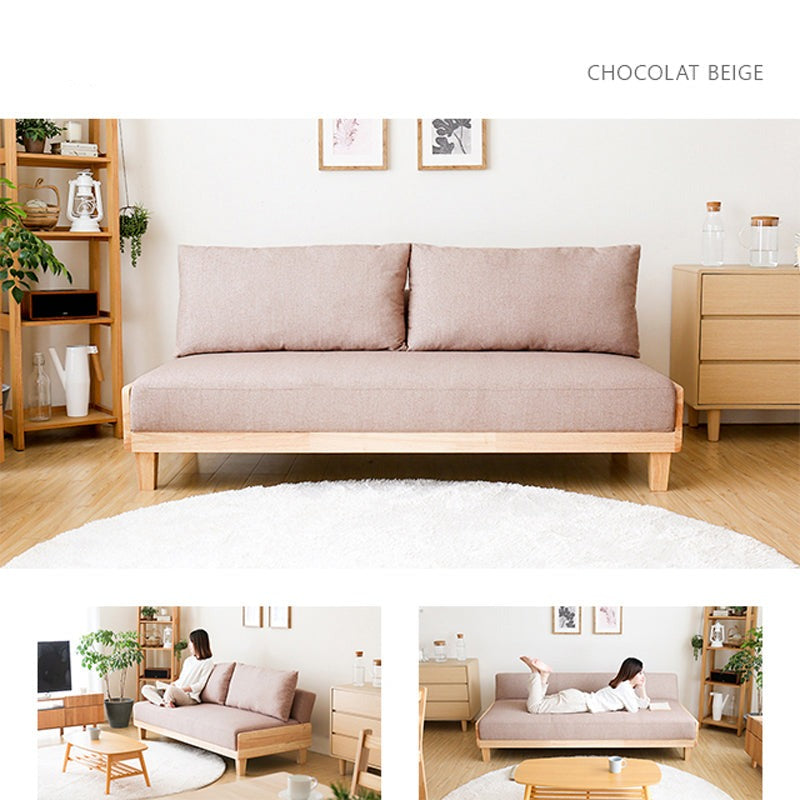 BROOKLYNN RITZ Sofa Bed Japanese Scandinavian Solid Wood ( 6 Colour )