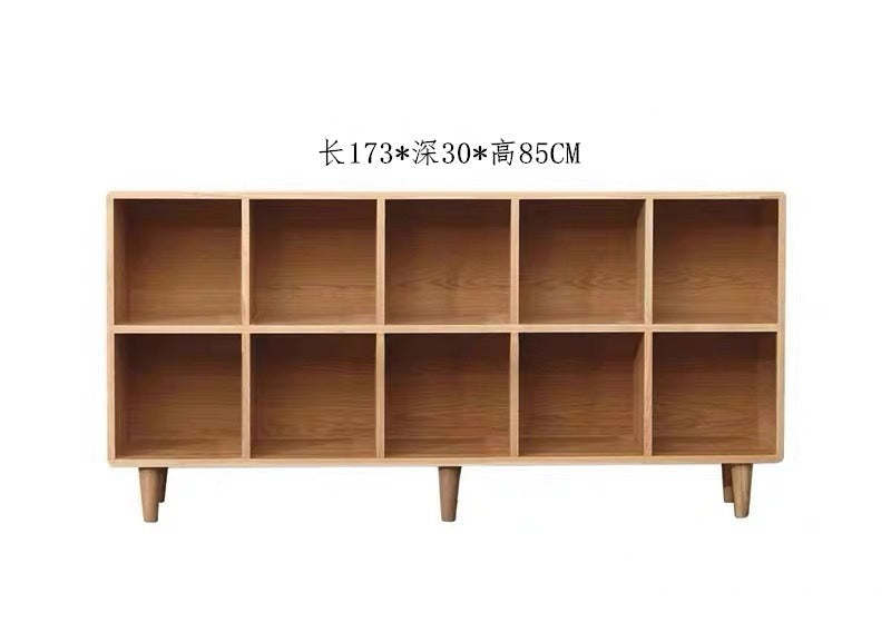 Madison Teak Bookcase Cube Nordic Solid Wood Bookshelf