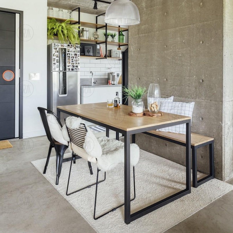 WAREHOUSE SALE Elliott Dining Table American Solid Wood Scandinavian Nordic Retro and Chair / Bench ( Discount Price $ 289 )