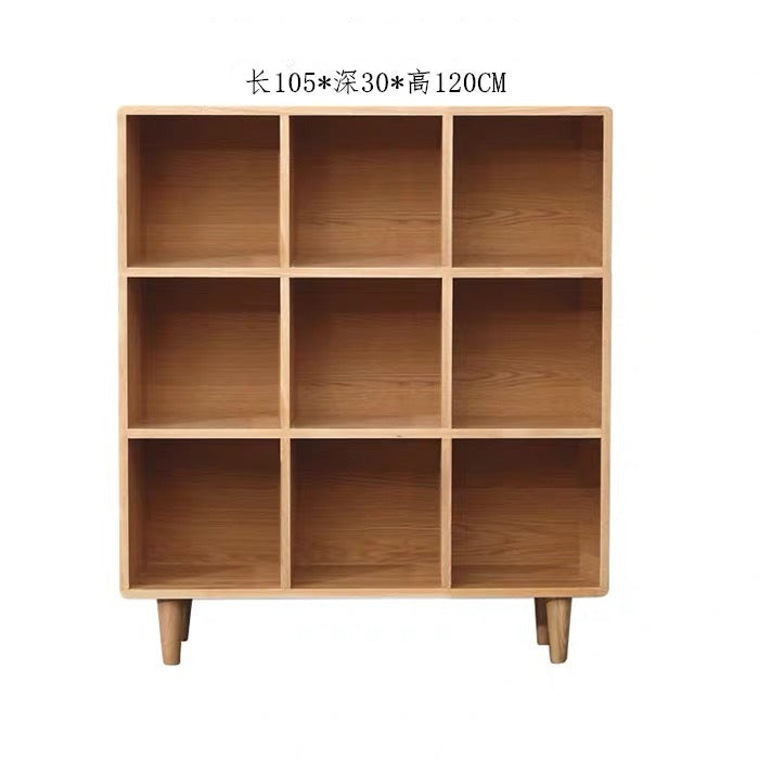 Madison Teak Bookcase Cube Nordic Solid Wood Bookshelf