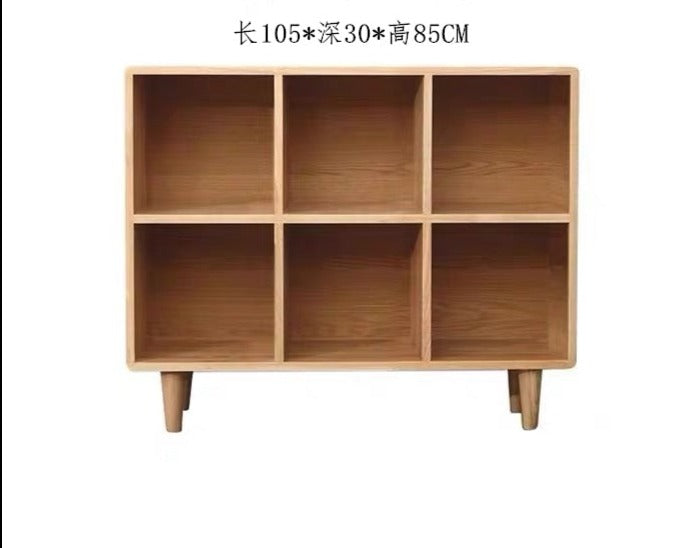 Madison Teak Bookcase Cube Nordic Solid Wood Bookshelf