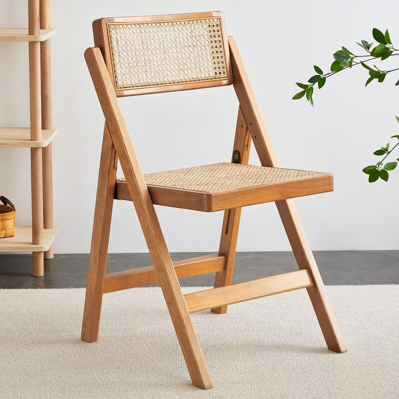 Rowan RITZ Chair Rattan with Armrest Nordic Solid Wood Walnut, Natural Color