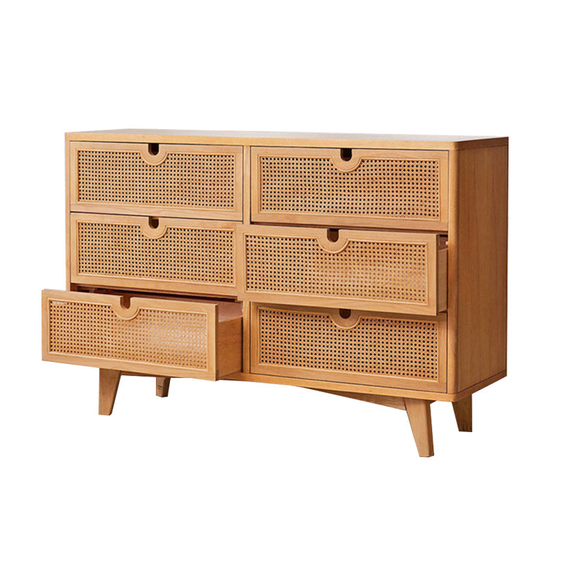 Dakota RITZ Japanese Chest of Drawers Cabinet Rattan Solid Wood Colour Walnut Cherry Natural