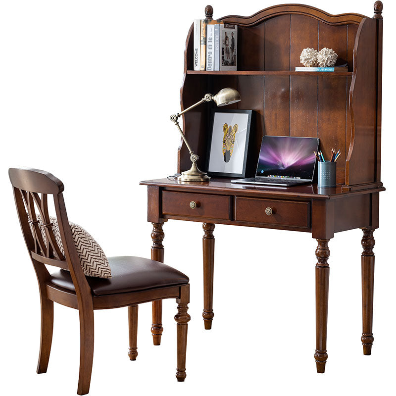 ABEL Writing Desk Solid Wood With Bookshelf Display