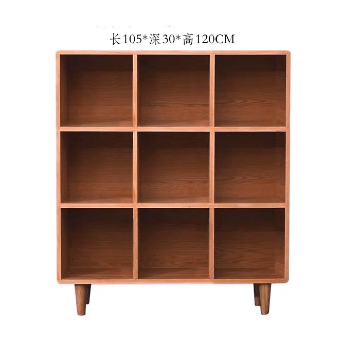 Madison Teak Bookcase Cube Nordic Solid Wood Bookshelf