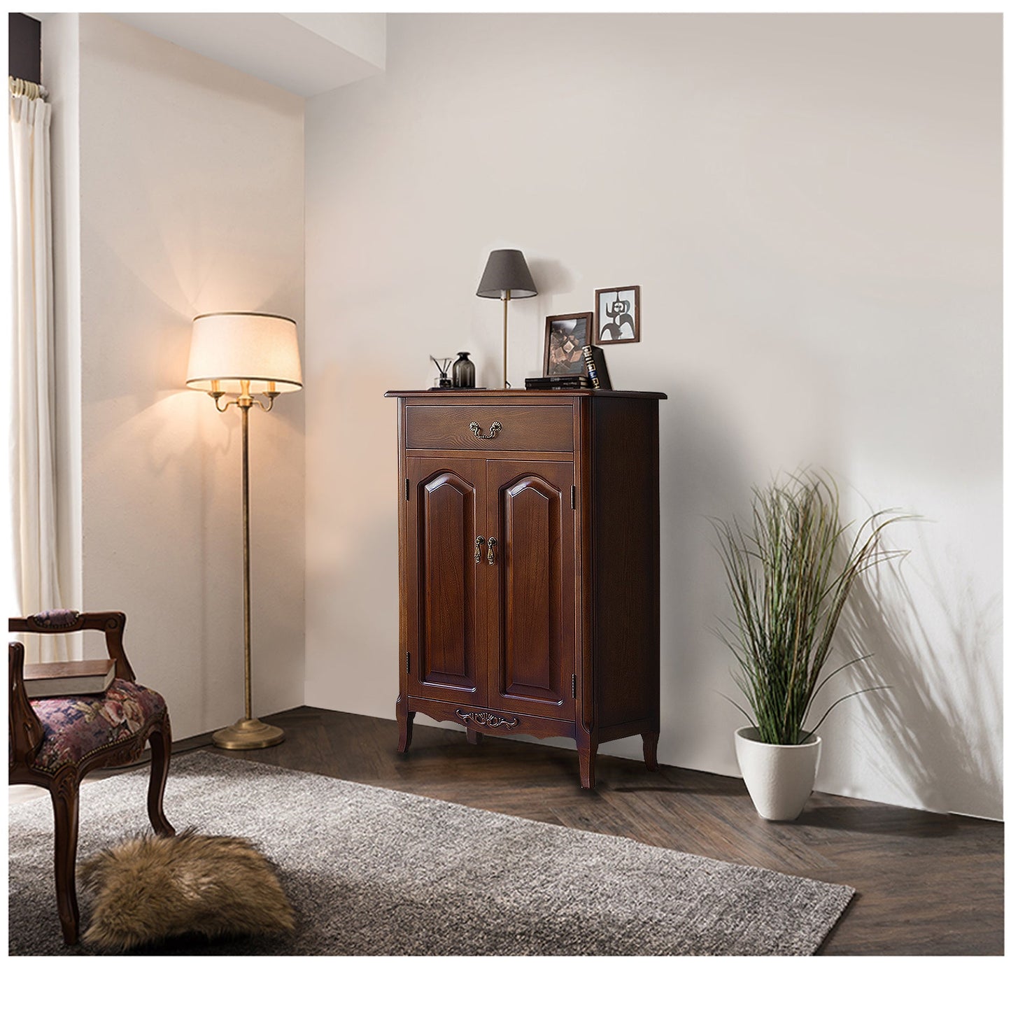 Elena New York Sheraton Buffet Cabinet Sideboard Solid Wood American Style ( Select from 6 Design Size )