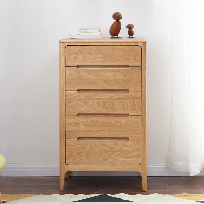 Bianca HYATT Chest Drawers Pure American Solid Wood high Chest of Drawers Modern Minimalist Japanese ( Walnut & Natural Colour)