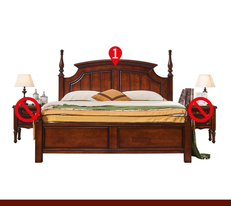 DAISY Boston Hilton Bed with carvings ( Mahogany Colour )