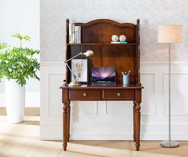 ABEL Writing Desk Solid Wood With Bookshelf Display