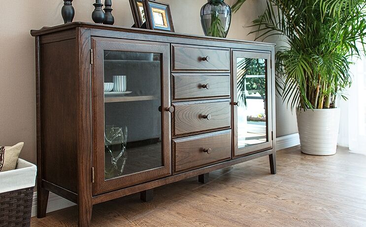 AKI All Solid Wood Sideboard Buffet American Design