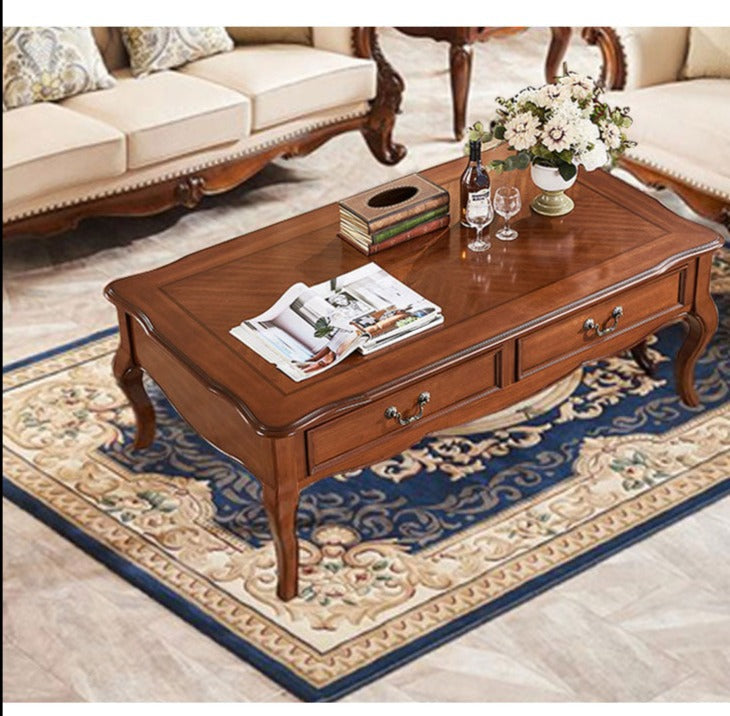 Ava Hilton Coffee Table American Style Solid Wood Square Coffee Table / Rectangular ( Select from 2 Color, 5 Size )