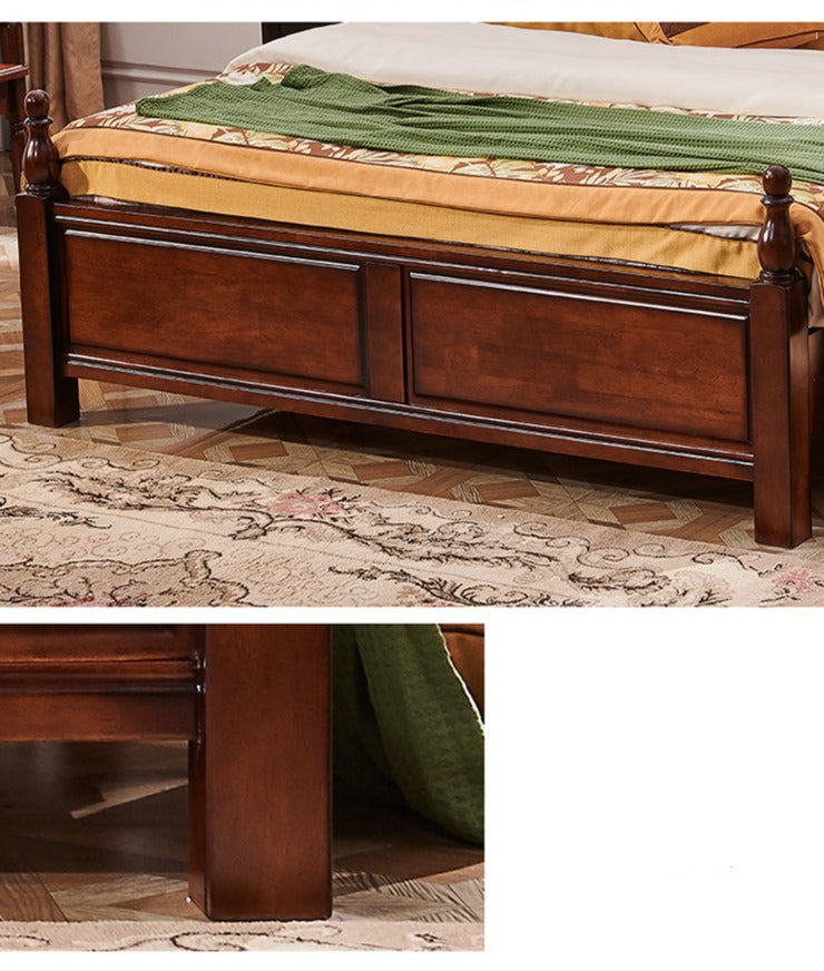 DAISY Boston Hilton Bed with carvings ( Mahogany Colour )