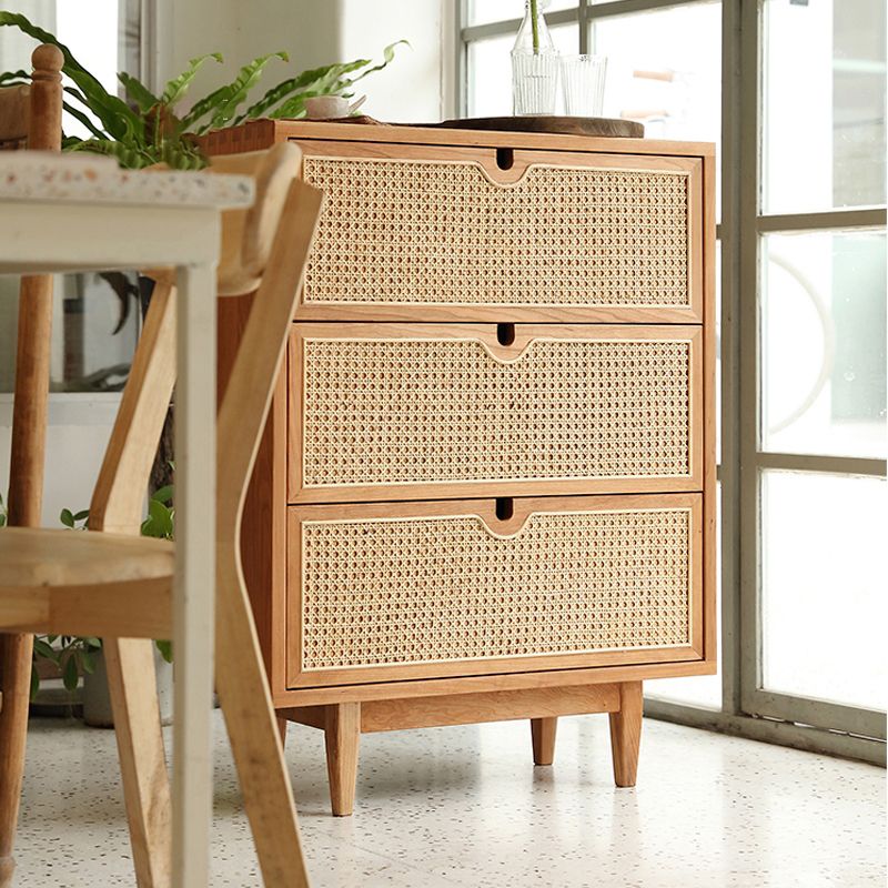 Dakota RITZ Japanese Chest of Drawers Cabinet Rattan Solid Wood Colour Walnut Cherry Natural