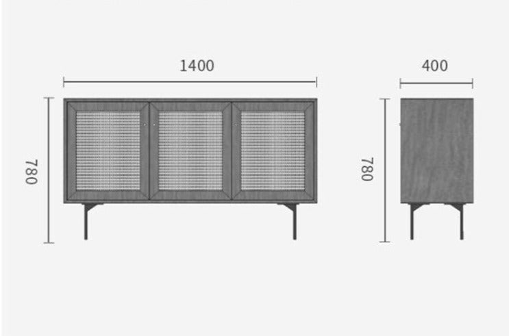 GABRIELLA Rattan Coastal Living Sideboard Buffet Nordic ( 2 Color Choice )