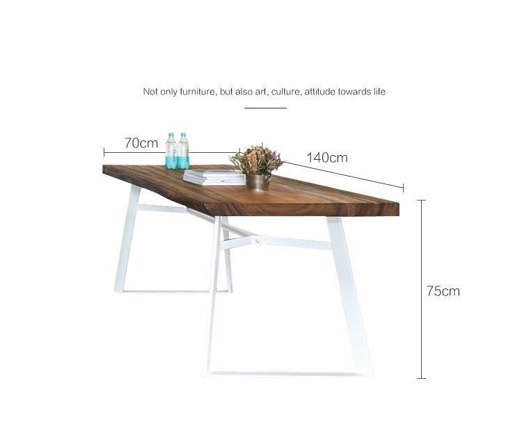 LILA Radisson Dining Table Conference Nordic Style Solid Wood Slab Live Edge / Straight Edge