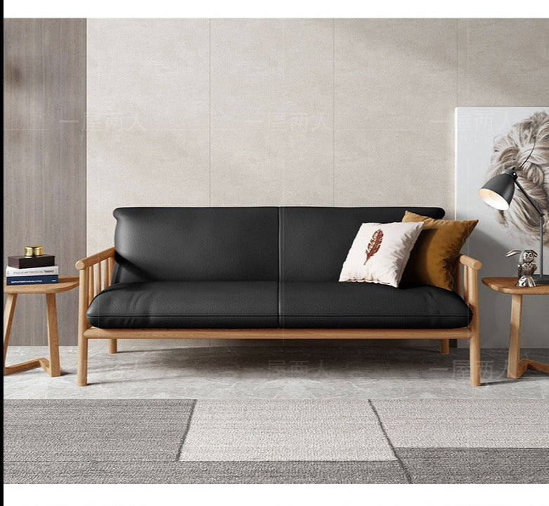 MILA Sofa Solid Wood Nordic Japanese Style Eco Friendly Vegan Leather