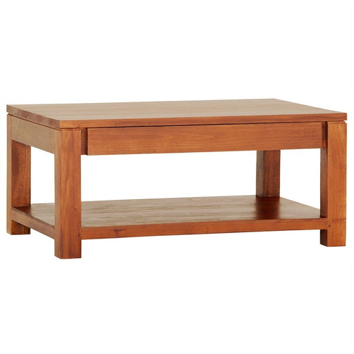 Naples Solid TeakTimber 90cm Coffee Table with Shelf - Light Pecan SFS638CT-002-TA-LP_1