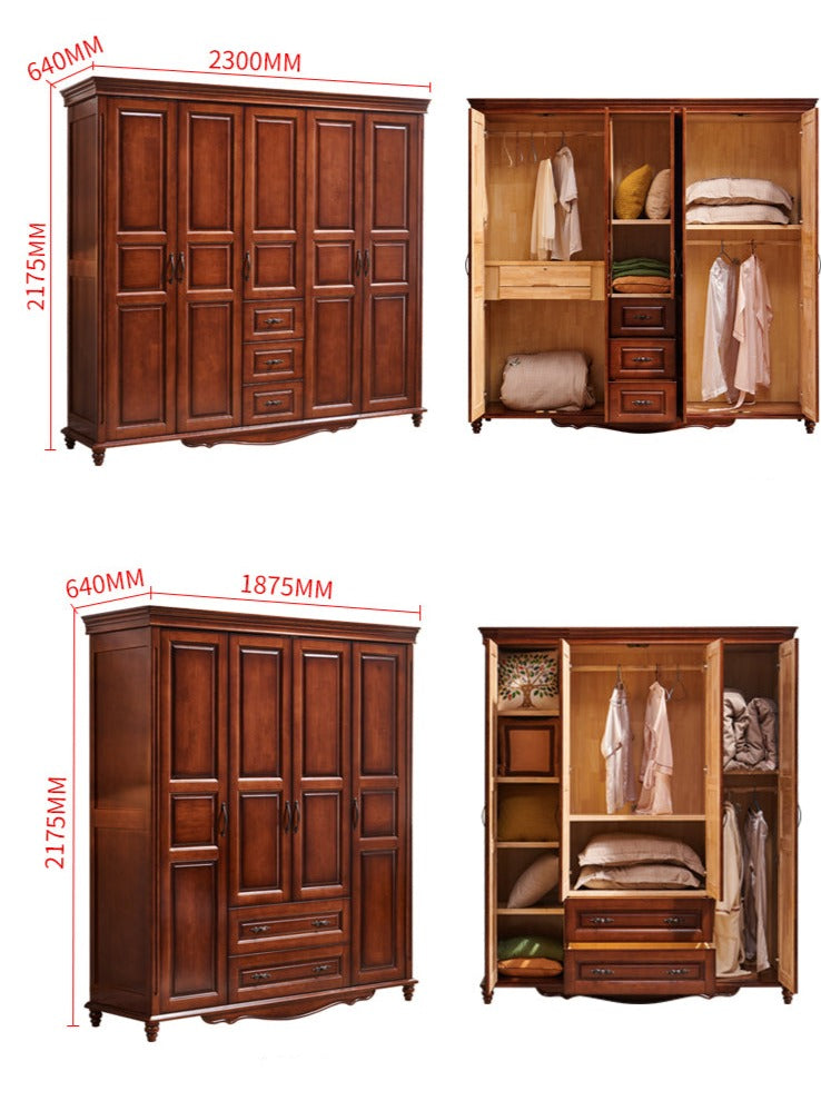 Norah Boston Hilton American Wardrobe Luxury Modern Solid Wood 2, 3, 4, 5 doors