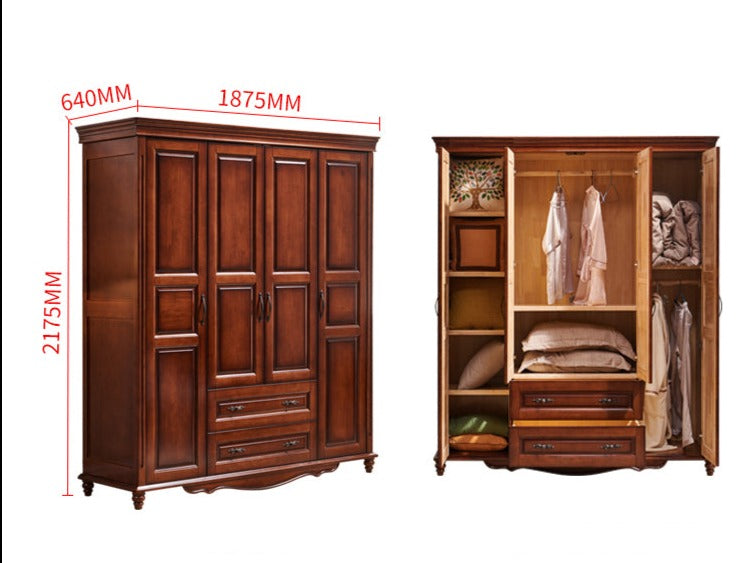 Norah Boston Hilton American Wardrobe Luxury Modern Solid Wood 2, 3, 4, 5 doors