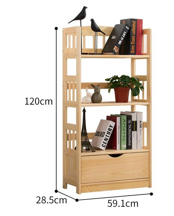 DAVIDE Modern Solid Wood Bookshelf Storage