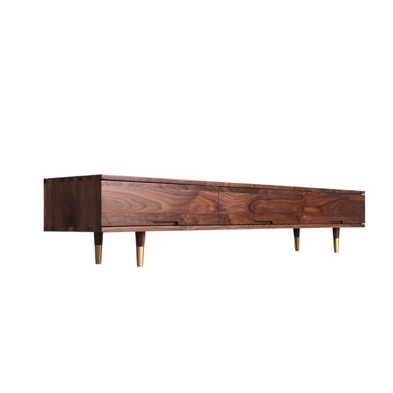 Phoebe RITZ TV Console Solid Wood Cabinet Modern Minimalist Walnut Colour