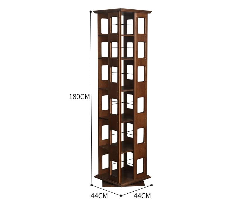 JOSEPH Full Solid Wood Rotating Bookshelf 360 Degree