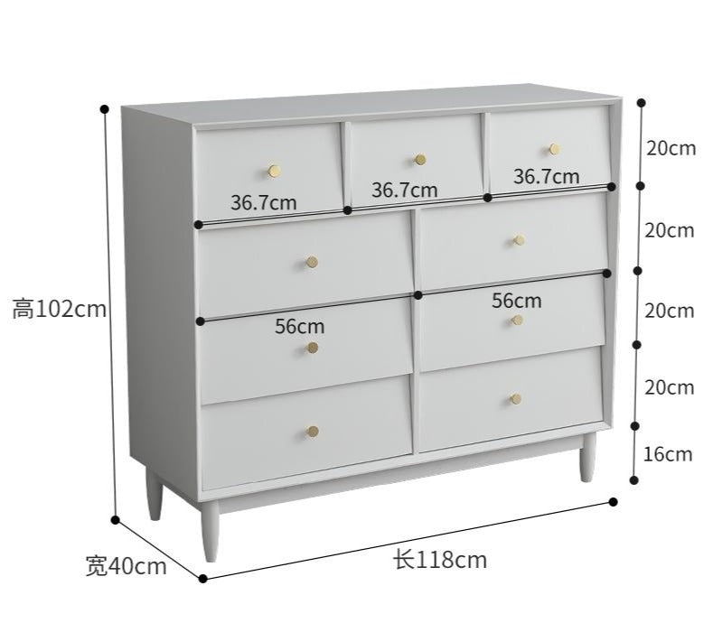 ADRIAN Large Minimalist Chest Drawers Commode Dresser