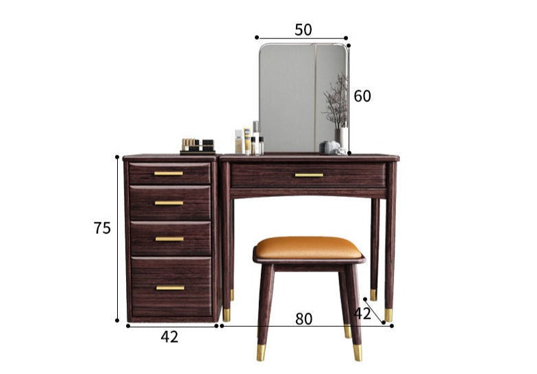 CARLY Embassy Sandalwood Solid Wood Dressing Table Vanity Mirror Storage Cabinet