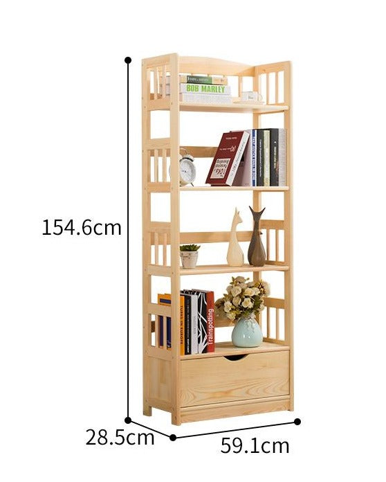 DAVIDE Modern Solid Wood Bookshelf Storage