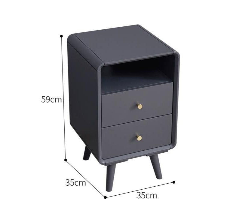 JAMES Nordic Solid Wood Bedside Cabinet Bedroom Style 35cm