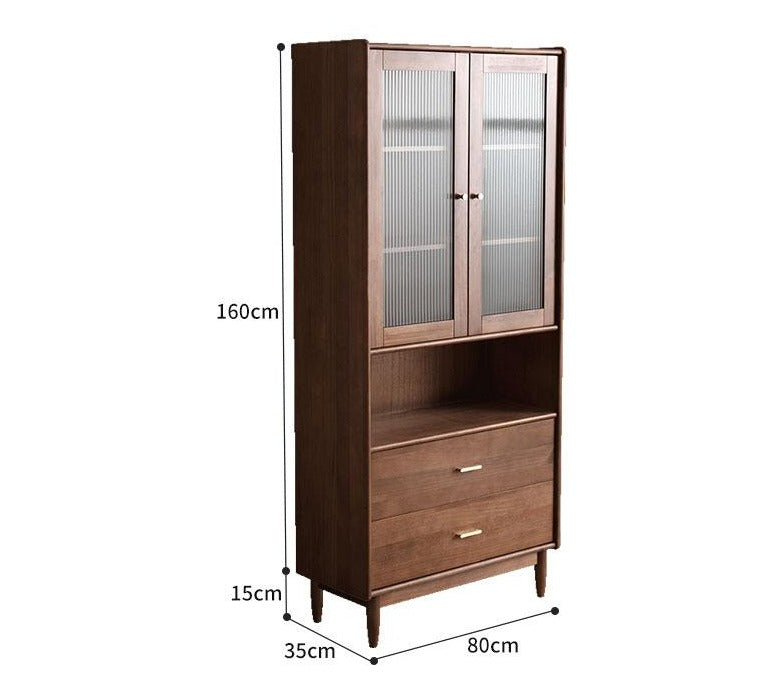 JEREMIAH Glass Display Cabinet Hutch 175cm