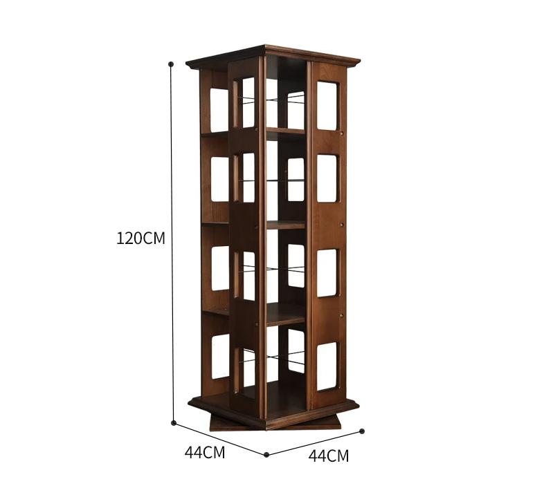 JOSEPH Full Solid Wood Rotating Bookshelf 360 Degree