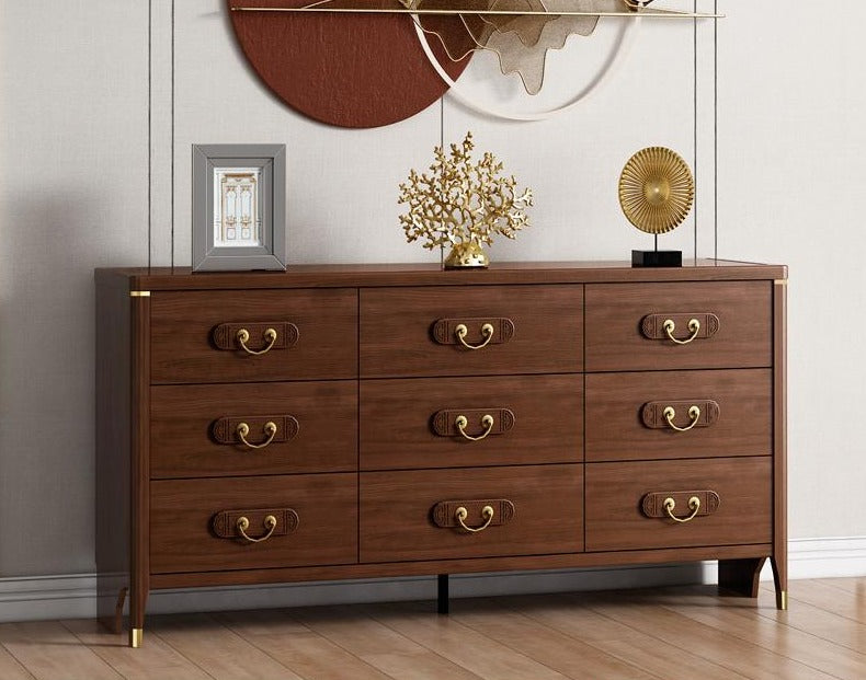 Juan Japanese Style Solid Wood Frame Chest of Drawers Cabinet