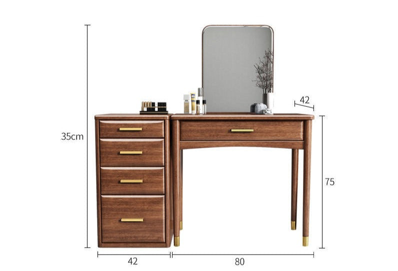 CARLY Embassy Sandalwood Solid Wood Dressing Table Vanity Mirror Storage Cabinet