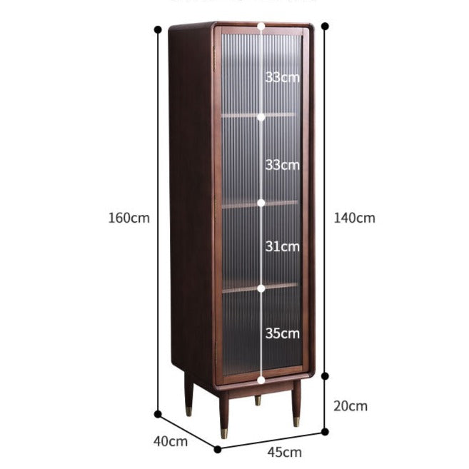 Adelaide SWEDEN Glass Display Solid Wood Wine Cabinet