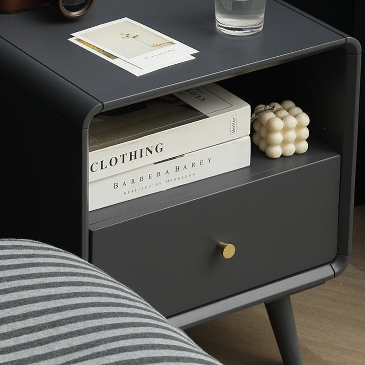 BROOKE MARRIOTT Scandinavian Bedside All Solid Wood Nordic ( 4 Color Walnut, Gray, Black, White )