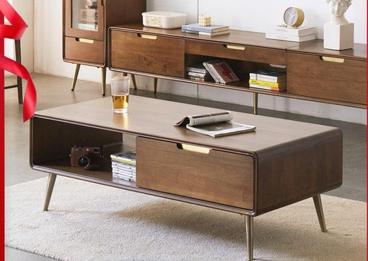 Lucas Coffee Table Solid Wood Luxury Nordic