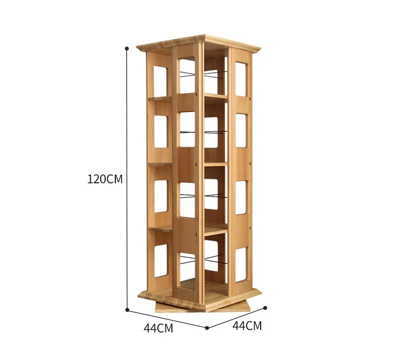 JOSEPH Full Solid Wood Rotating Bookshelf 360 Degree