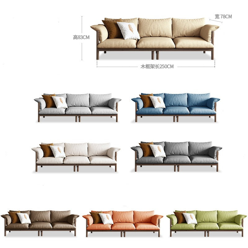 GRACE Nordic Japanese Design Sofa Solid Wood ( Choice of 6 Size, 8 Fabric Color )