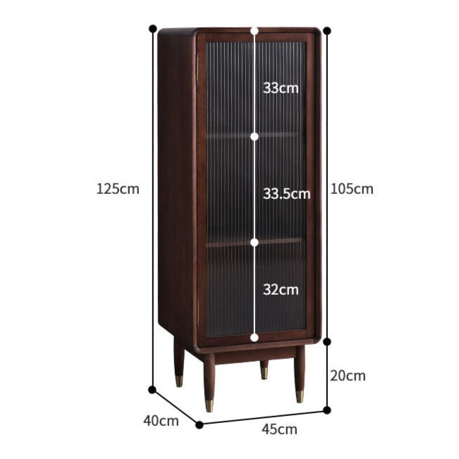 Adelaide SWEDEN Glass Display Solid Wood Wine Cabinet