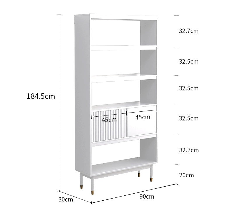 ISABEL HYATT Bookcase Nordic Solid Wood Bookshelf Display Cabinet ( 2 Size 4 Color )