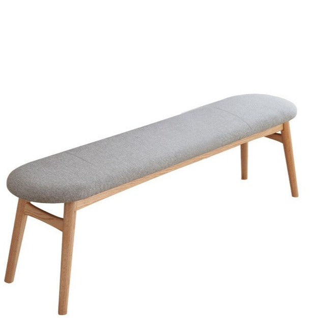 LYRIC BELAIR Solid Wood Bench Nordic Oak Washable Cushion Fabric