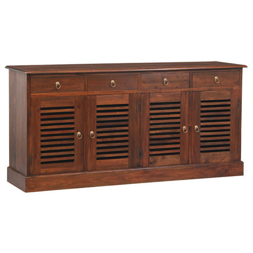 Washington-Teak Slatted-Door-4-Drawer-Buffet-SFS688SB-404-HSR