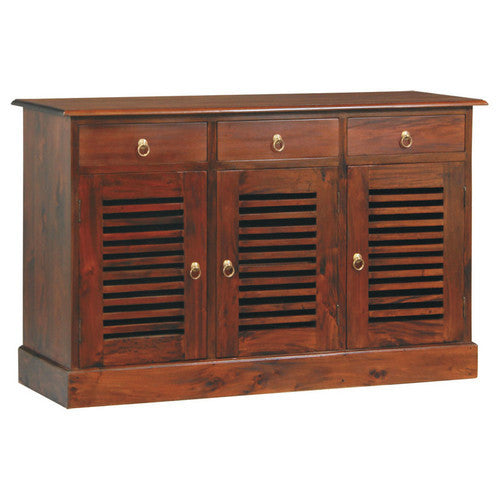 Washington Teak-Stripe-Door-3-Drawer-Buffet-SFS638SB-303-HSR